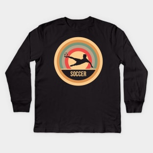Retro Vintage Soccer Gift For Soccer Players Kids Long Sleeve T-Shirt